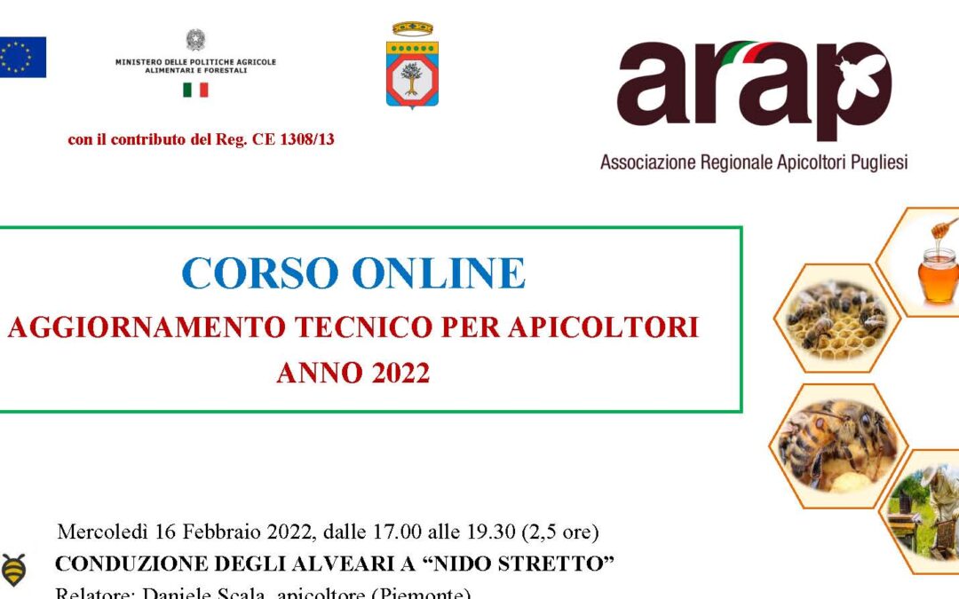 Corso di aggiornamento tecnico per gli apicoltori 2022 – ONLINE